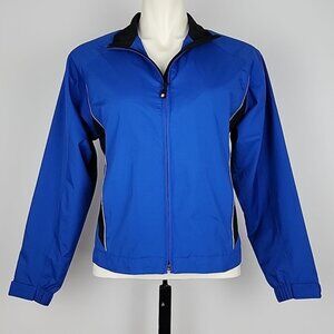 DryJoy's by FootJoy Womens Blue Wind Water Resistant Zip Up Jacket Lined Size XS
